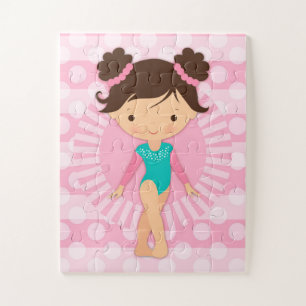 Puzzle Gymnaste - Gymnastique mignonne Rose Turquoise