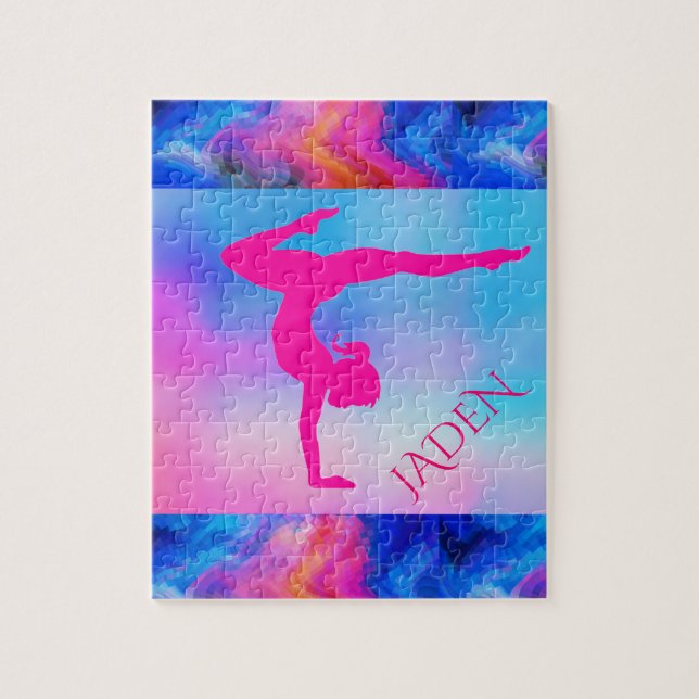 Puzzle "GYMNASTICS" avec nom personnalisé. (Vertical)