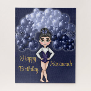 Puzzle Gymnastique Anniversaire avec Bleu Balloon Arch
