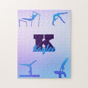 Puzzle Gymnastique féminine Monogramme bleu violet person