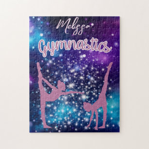 Puzzle Gymnastique Galaxie Purple Turquoise Personnalisé