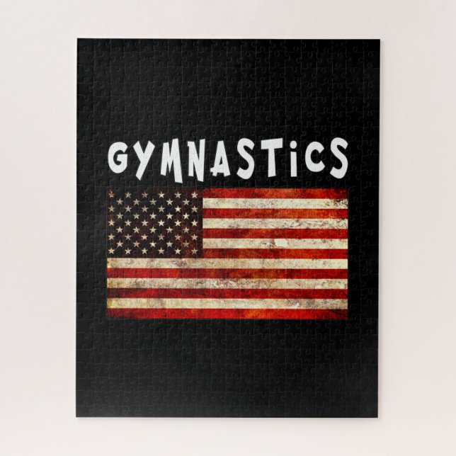Puzzle Gymnastique Grunge Américain Drapeau USA (Vertical)
