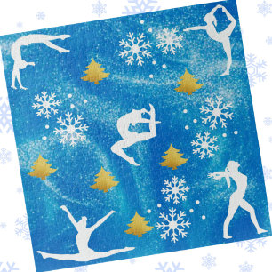 Puzzle Gymnastique Noël Bleu Étincelle Motif Blanc
