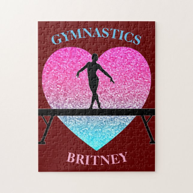 Puzzle Gymnastique Poudre Coeur étincelant Bourgogne (Vertical)