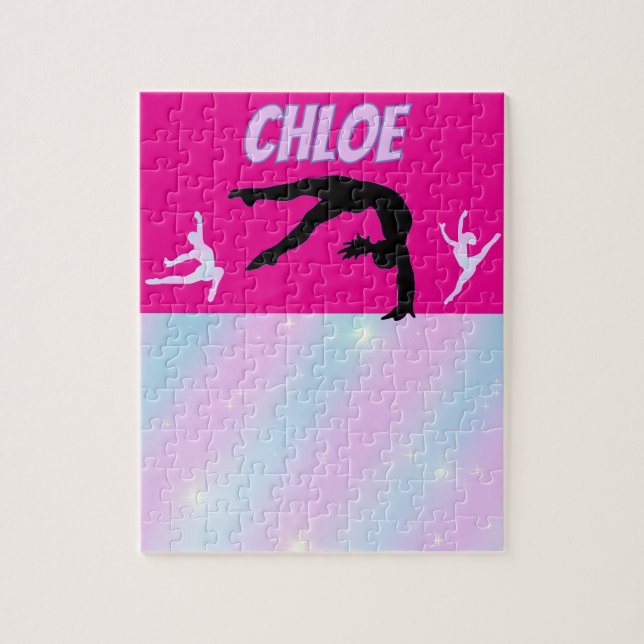 Puzzle Gymnastique Purple Lilac Hot rose Bébé Blue Pastel (Vertical)