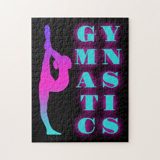 Puzzle Gymnastique violet rose turquoise Ombre (Vertical)