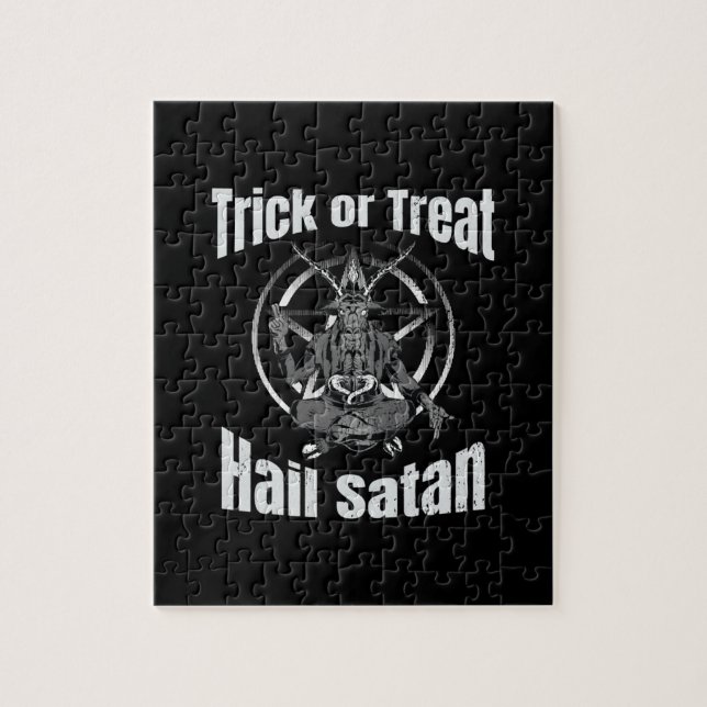 Puzzle Hail Satan Pentagram Goat Halloween (Vertical)
