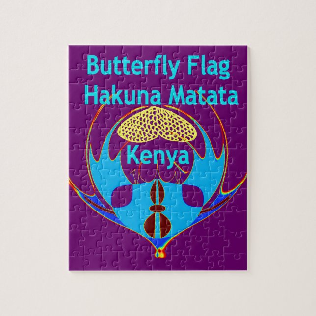 Puzzle  "Hakuna Matata Kenya" Papillon Impression d'art/G (Vertical)