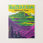 Puzzle  Haleakala National Park Hawaii Vintage<br><div class="desc">Design d'art vectoriel Haleakala. Le parc porte le nom de Haleakalā,  un volcan endormi à l'intérieur de ses limites.</div>