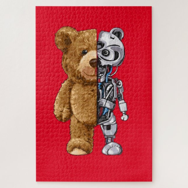 Puzzle Half Bear Half Robot (Vertical)