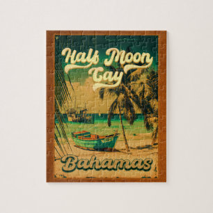 Puzzle Half Moon Cay Bahamas Retro Sunset Vacation 60s