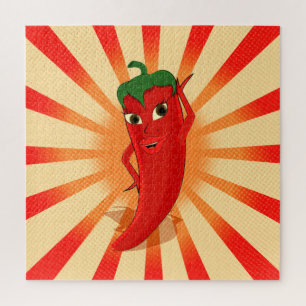 Puzzle Halftones Newsprint Red Pepper Diva