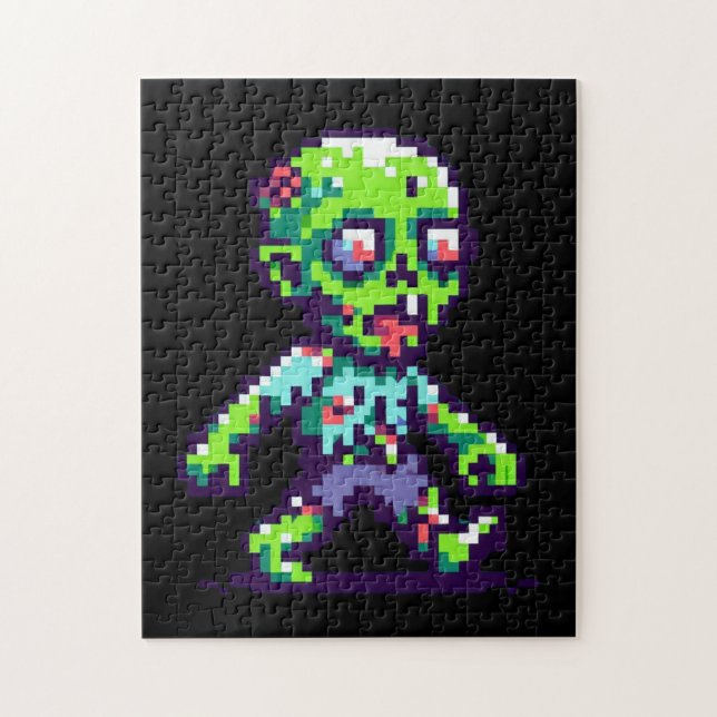 Puzzle Halloween 8 bits drôle zombie (Vertical)