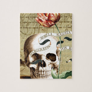 Puzzle Halloween à vapeur crâne floral