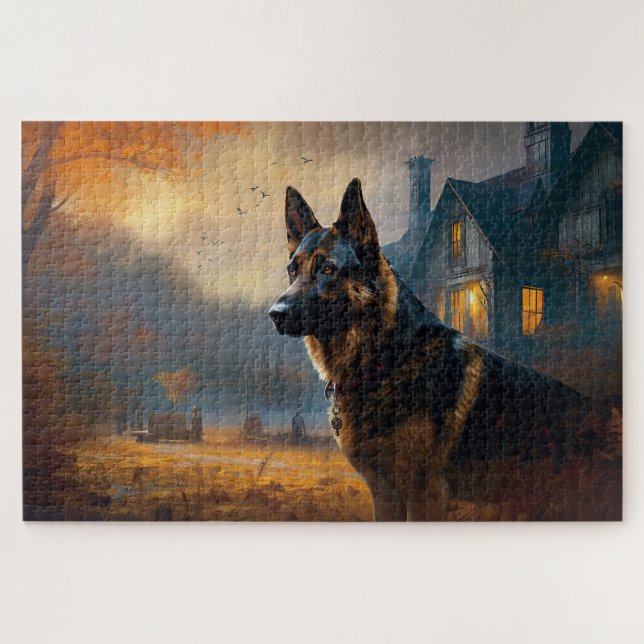 Puzzle Halloween allemand mouton effrayant (Horizontal)