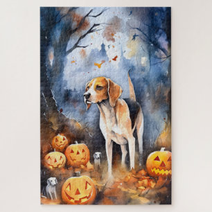 Puzzle Halloween Anglais Foxhound Avec Citrouille