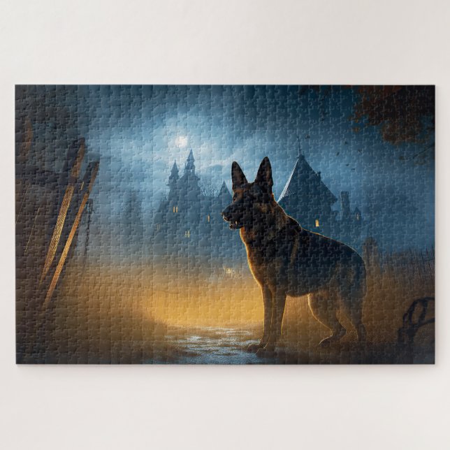 Puzzle Halloween berger allemand effroi (Horizontal)