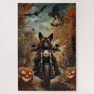 Puzzle Halloween berger Anatolien moto équitation