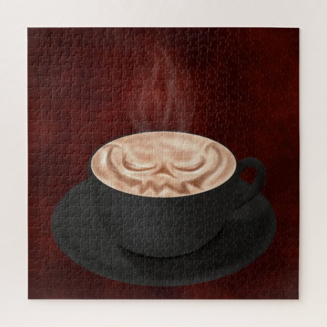 Puzzle Halloween Cappuccino Art Jack-o-lanterne (Vertical)