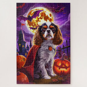 Puzzle Halloween Cavalier King Vampire Citrouilles effray