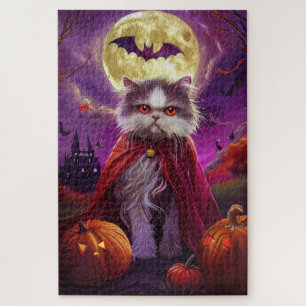 Puzzle Halloween Chat Perse Vampire Citrouilles effroi