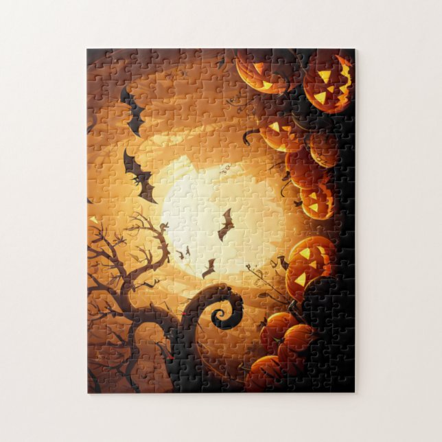 Puzzle Halloween/chauve-souris/Citrouille/automne (Vertical)