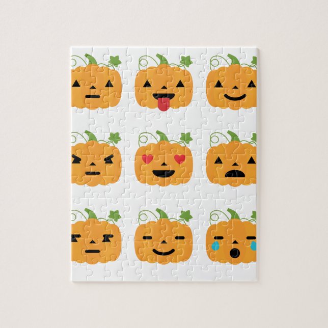 Puzzle halloween citrouille emojis (Vertical)