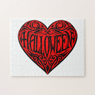 Puzzle Halloween cœur, Cœur noir, Vacances