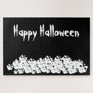 Puzzle Halloween crânes blancs noirs empiler sur mesure