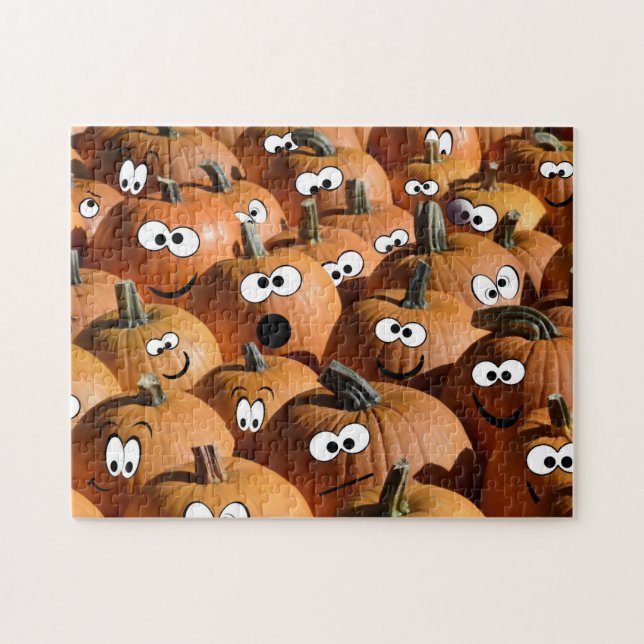 Puzzle Halloween de récolte citrouille drôle Thanksgiving (Horizontal)