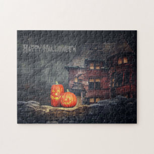 Puzzle Halloween Haunted House Citrouille Jack-o'-lantern