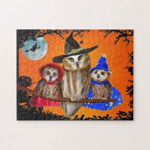 PUZZLE HALLOWEEN HEUREUX DU HIBOU DES USA !
