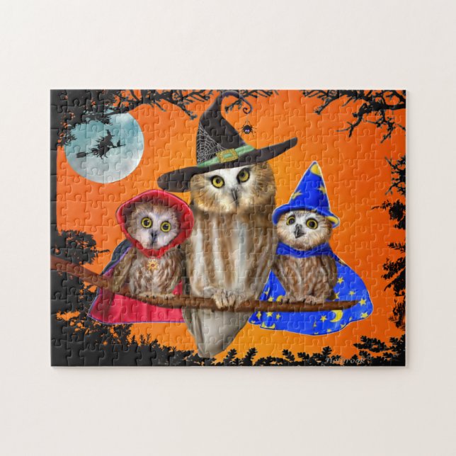 PUZZLE HALLOWEEN HEUREUX DU HIBOU DES USA ! (Horizontal)