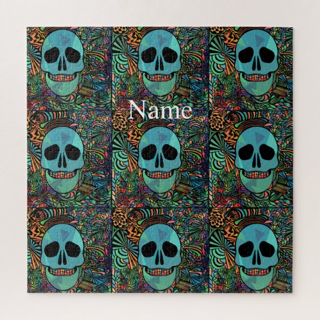 Puzzle Halloween Hippie Skull Thunder_cove (Vertical)