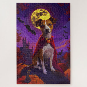 Puzzle Halloween Jack Russell Vampire Citrouilles effroi