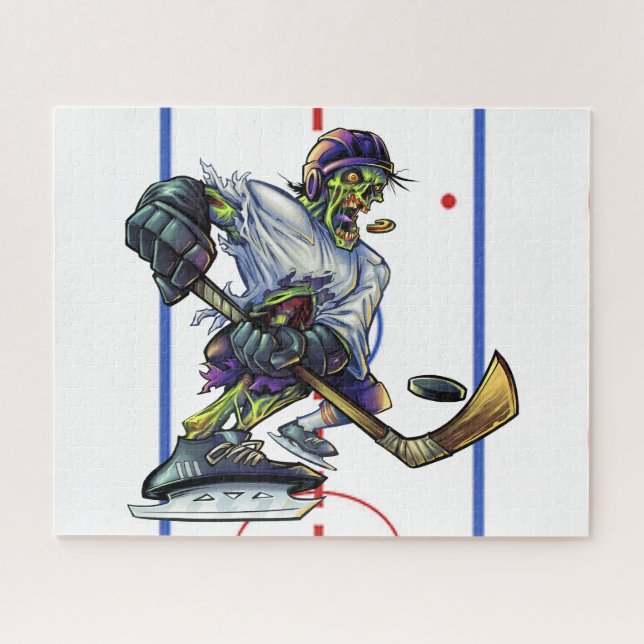 Puzzle Halloween Joueur de hockey Zombie Sport amusant (Horizontal)
