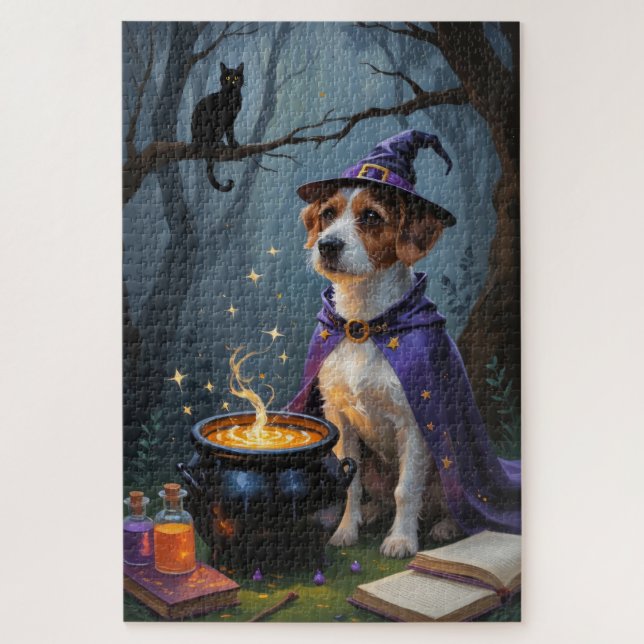 Puzzle Halloween lunaire de Chesapeake Bay Terrier (Vertical)