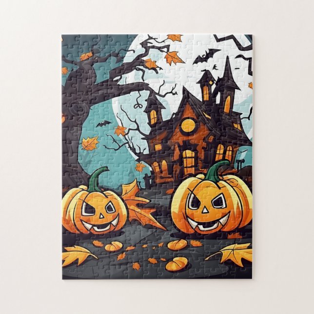 Puzzle Halloween Maison Hantée Personnalisée (Vertical)