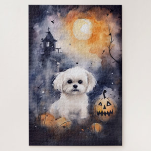 Puzzle Halloween Maltais avec citrouilles effrayant