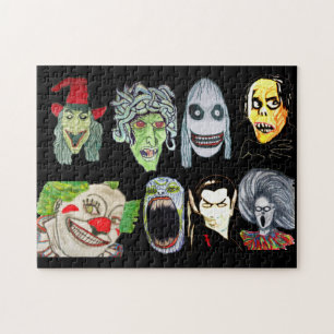 PUZZLE HALLOWEEN MONSTER COLLAGE