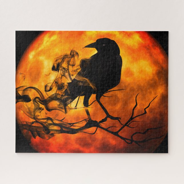 Puzzle Halloween night raven (Horizontal)