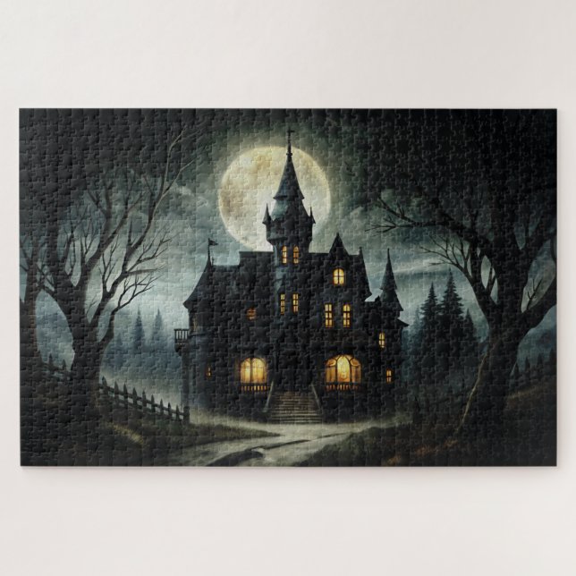 Puzzle Halloween Nuit Éffrayant Haunted Mansion gothique (Horizontal)