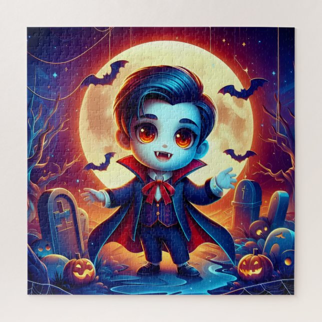 Puzzle Halloween - petit vampire mignon (Vertical)