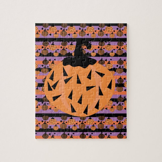 Puzzle Halloween Pumpkin Geometrical Pattern (Vertical)