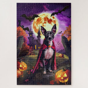 Puzzle Halloween Rat Terrier Vampire Citrouilles effroi