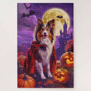 Puzzle Halloween Shetland Sheepdog Vampire Citrouilles ef
