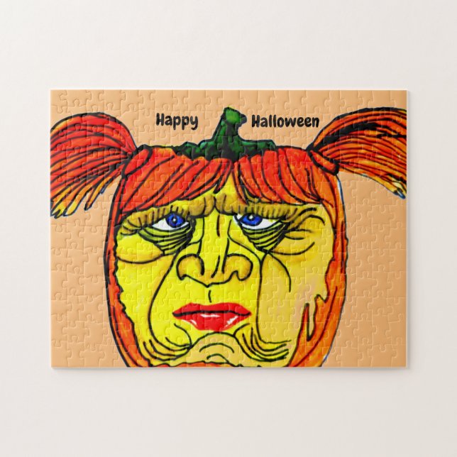PUZZLE HALLOWEEN SILLY GIRL CITROUILLE (Horizontal)