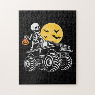 Puzzle Halloween Skeleton équitation Camion Anniversaire