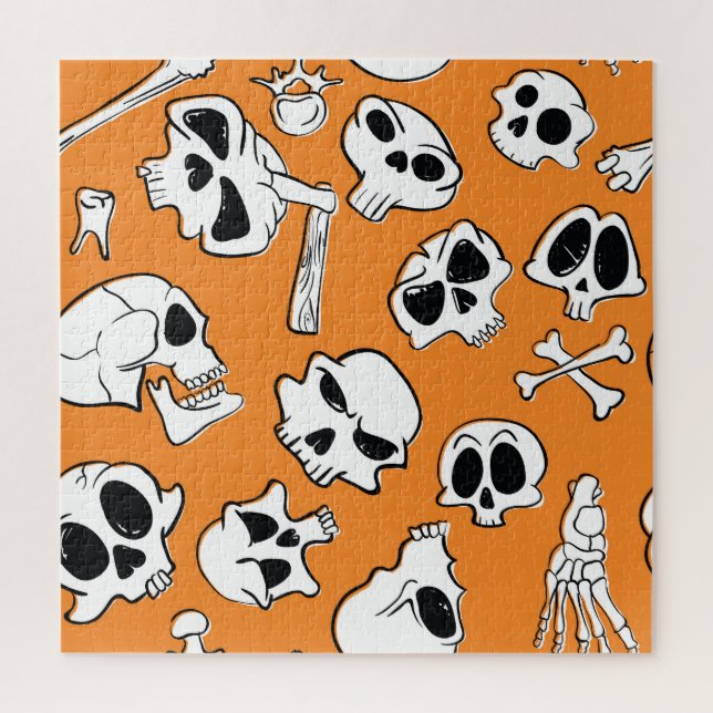 Puzzle Halloween Skulls Bones DoodMotif (Vertical)