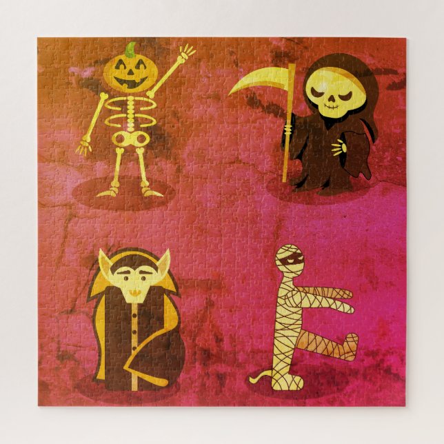 Puzzle Halloween Squelette Dracula Mummy Griffe Reaper (Vertical)